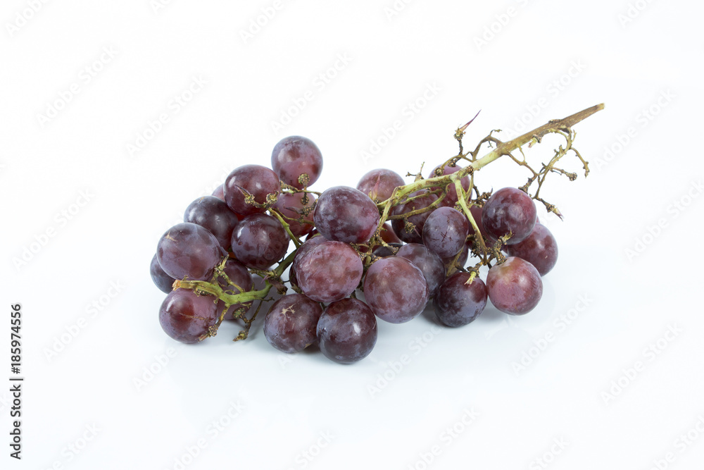 Dark Red grape isolated on white background