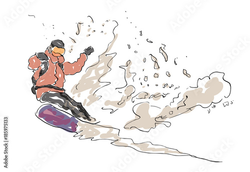      Sketched Snowboarding Man 