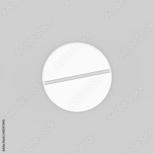 Pill. Isolated on grey back...