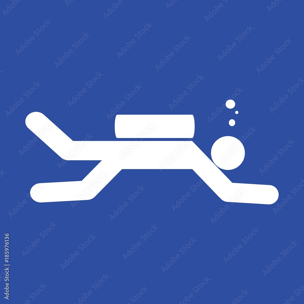 Diving Sport Figure Symbol Vector Illustration Graphic