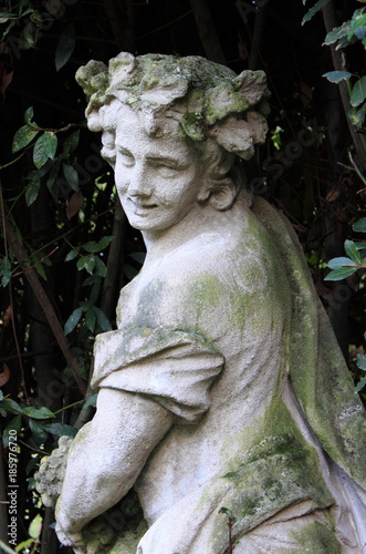 Baroque statue in Villa Sciarra. Rome, Italy photo