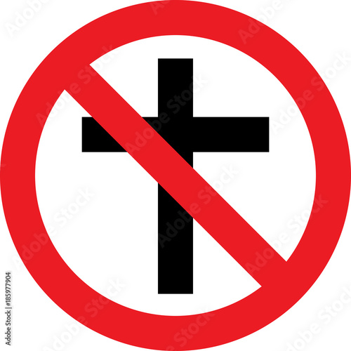 No christian religion sign