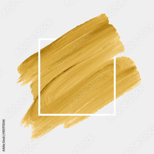 Logo brush painted acrylic abstract background design illustration vector over square frame. Perfect watercolor design for headline, logo and sale banner. 