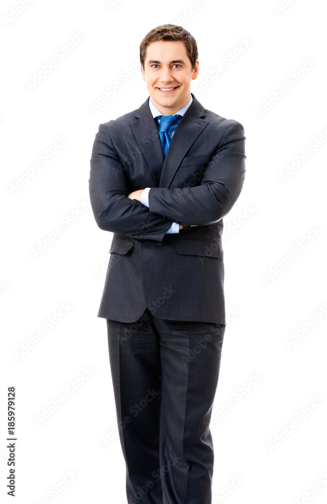 Smiling businessman, over white Smiling businessman, over white