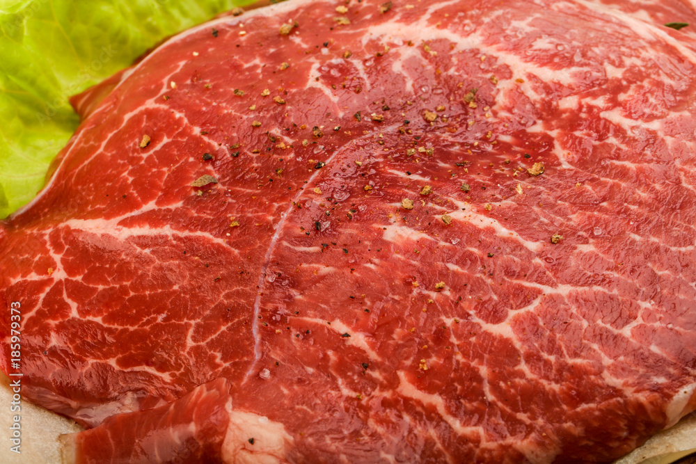 Raw beef schnitzel Raw beef schnitzel