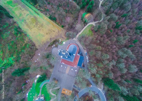 Aerial picture of the viewpoint Hohe Bracht in the region Sauerland in Germany
