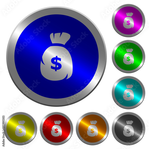 Dollar money bag luminous coin-like round color buttons