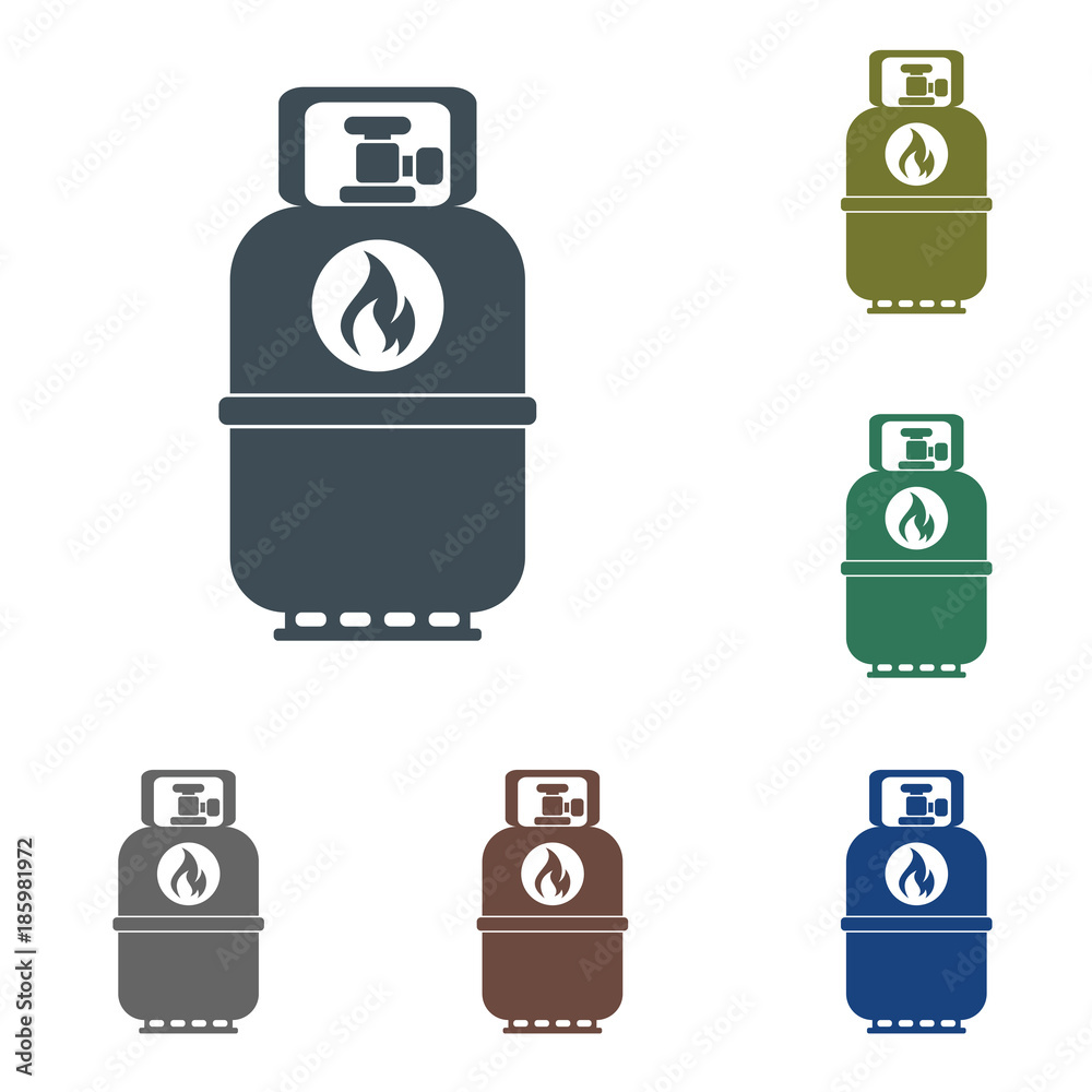 Camping gas bottle icon. Flat icon isolated Camping gas bottle icon. Flat icon isolated
