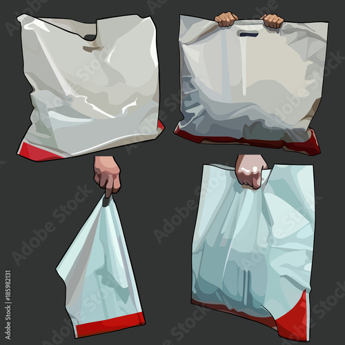 painted white bag bag in different versions