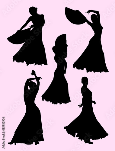 Flamenco dance silhouette. Good use for symbol, logo, web icon, mascot, sign, or any design you want.