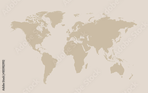 World map cream color vector illustration background