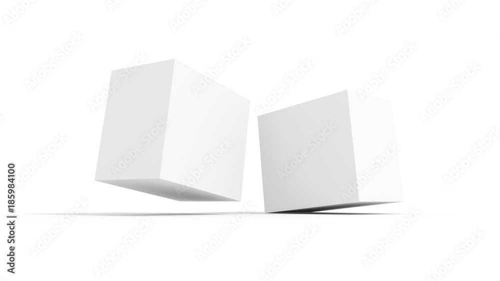 3D White box mock up illustrating. 3D White box mock up illustrating.