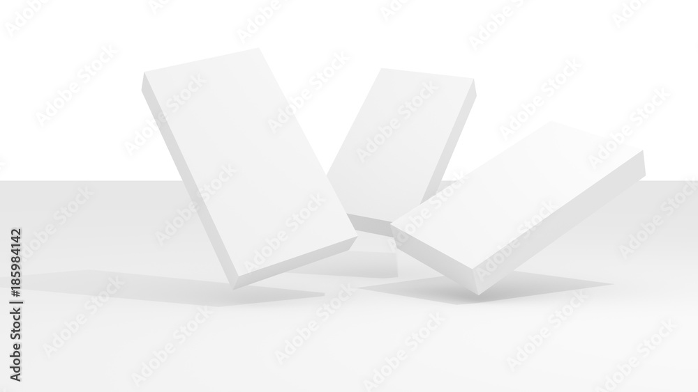 3D White box mock up illustrating. 3D White box mock up illustrating.