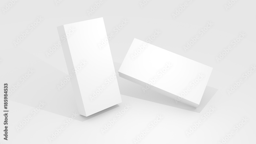 3D White box mock up illustrating. 3D White box mock up illustrating.