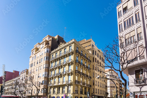 VALENCIA, SPAIN - March 10, 2017: street view of downtown valencia, is Spain's third largest metropolitan area, with a population ranging from 1.7 to 2.5 million.