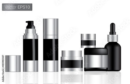 Black Bottles Set Background Illustration