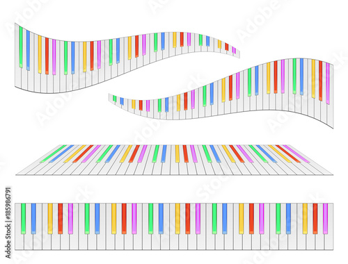 Colored Piano Keyboards