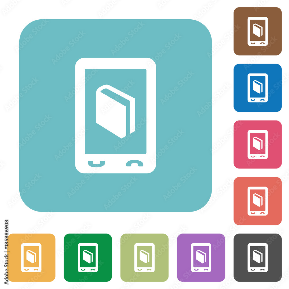 Mobile dictionary rounded square flat icons Mobile dictionary rounded square flat icons