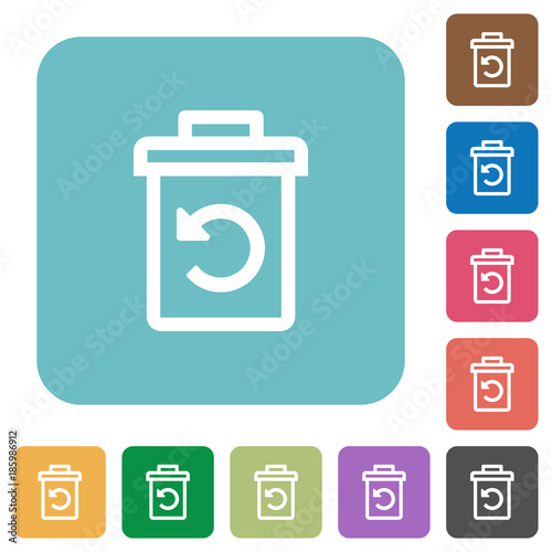 Undelete rounded square flat icons
