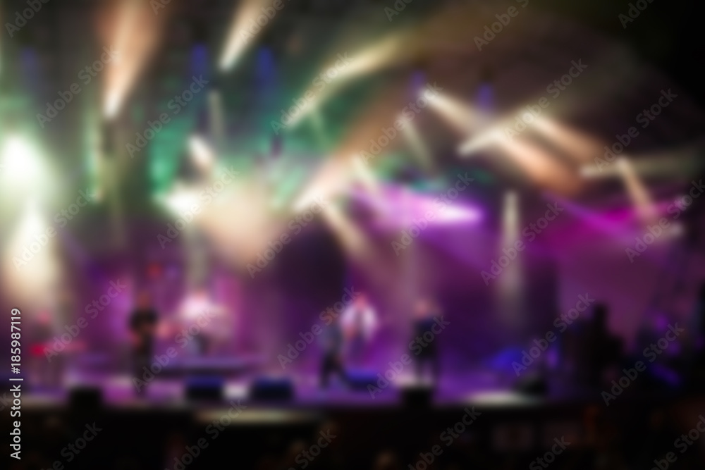 Music show performance, creative blur background with bokeh effect