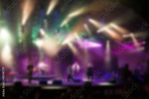 Music show performance, creative blur background with bokeh effect