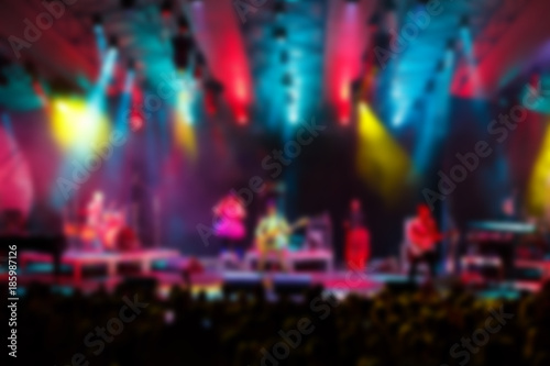 Music show performance, creative blur background with bokeh effect