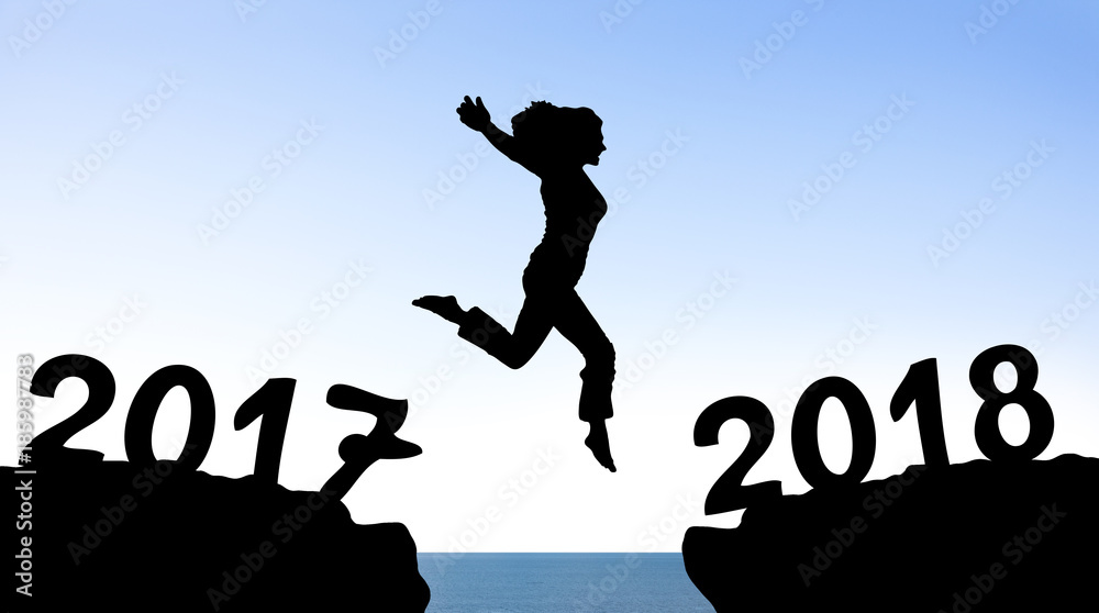 Sprung ins Neue Jahr Stock-Foto Adobe Stock