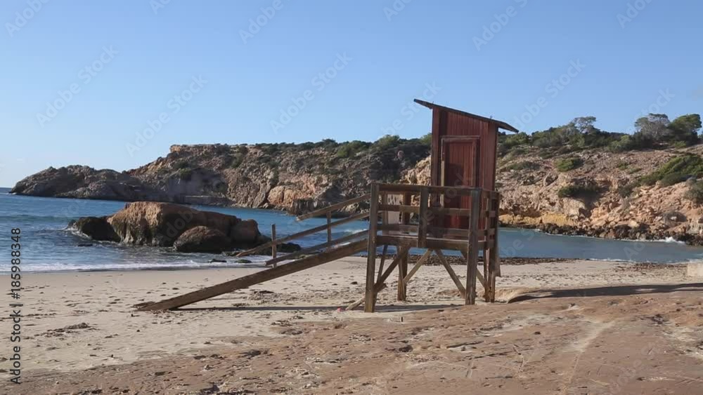 Lifeguard Tower at Tarida Beach, Ibiza, Spain Lifeguard Tower at Tarida Beach, Ibiza, Spain