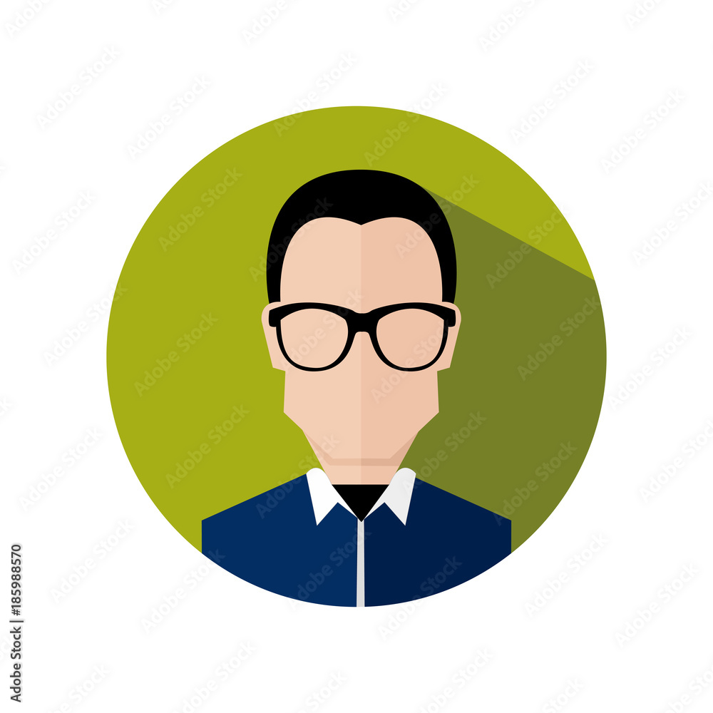 Φωτογραφία Bald Hair Smart Business Man Circular Icon Vector Illustration Graphic