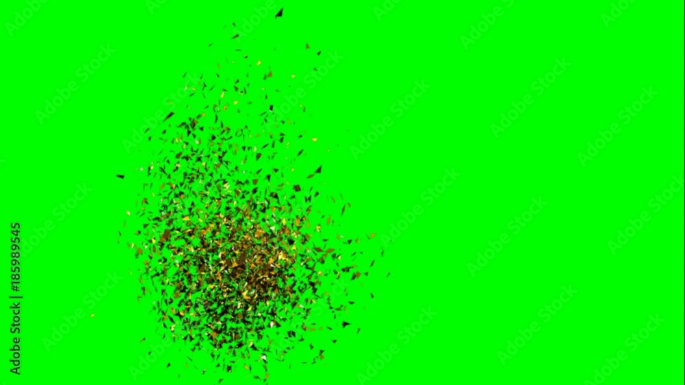 Autocreazione del simbolo del dollaro da una nube roteante di polvere dorara su sfondo chroma key