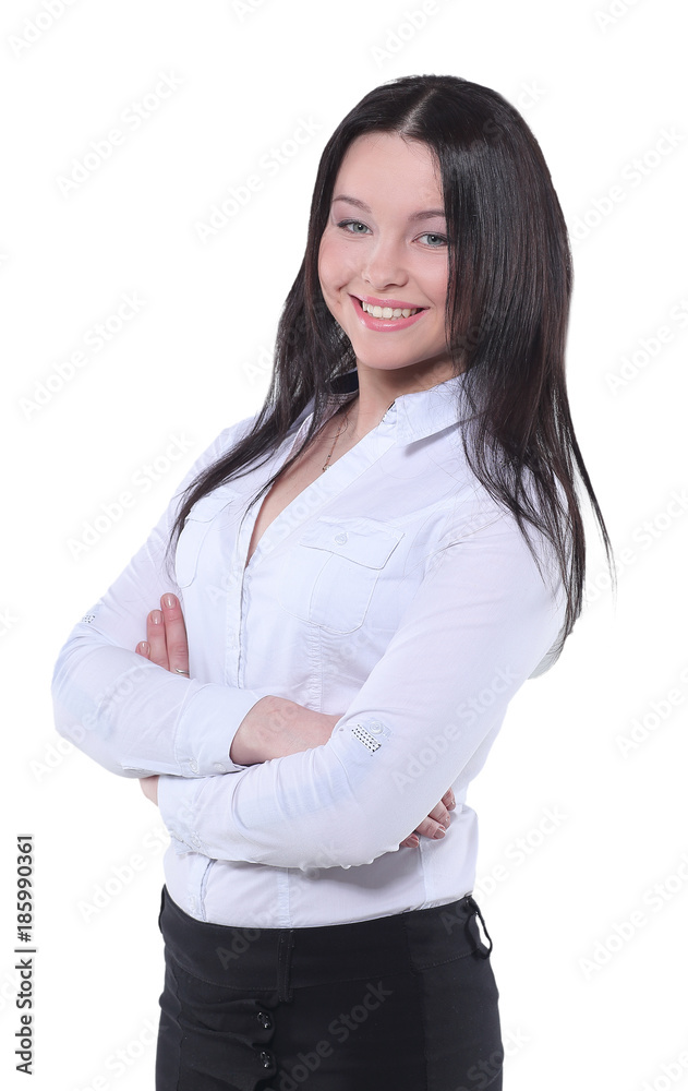 Smiling business woman, Isolated on white background. Smiling business woman, Isolated on white background.
