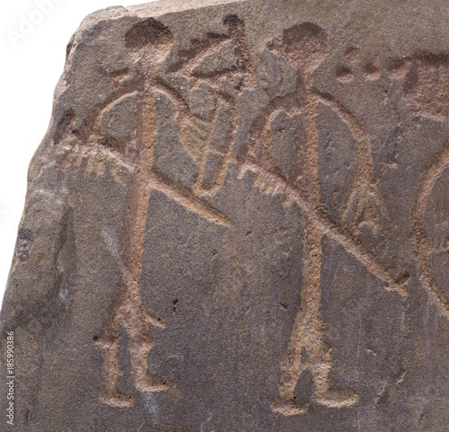 Warriors stela of Capilla VIII, belonging to Late Bronze, Badajoz, Spain photo