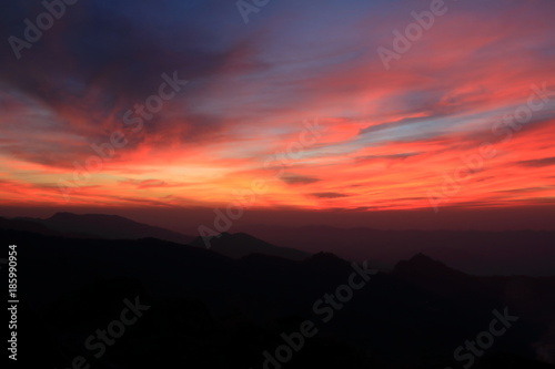 Twilight in mountain Thailand