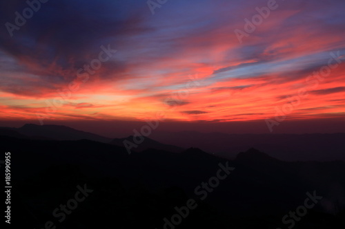 Twilight in mountain Thailand