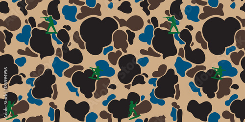 Camouflage military soldier Seamless Pattern Duck Hunter vector isolated wallpaper background
