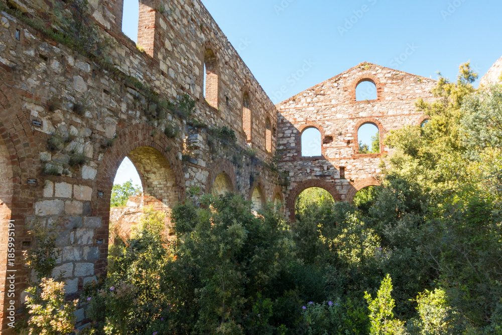 Ruins of the Etruscan Mines factory in Campiglia Marittima, Italy