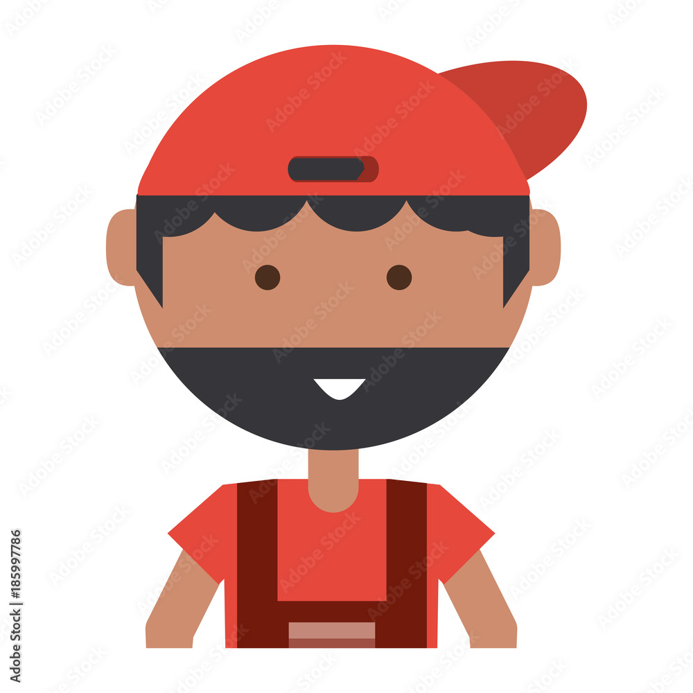 cartoon mechanic man icon