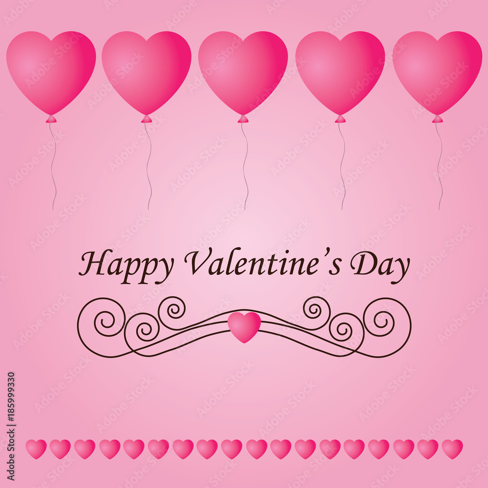 Template for decorating postcards, decorations for the celebration of Valentine's Day, the holiday of all lovers.
