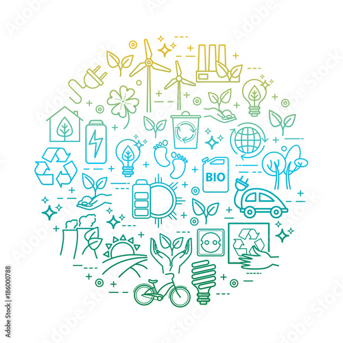 Eco lifestyle, zero waste concept, recycle and reuse. Vector design template