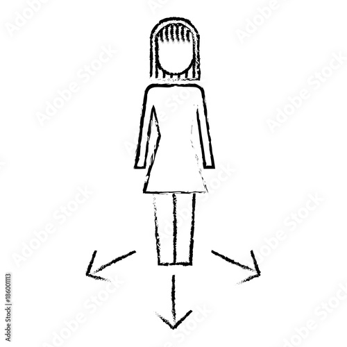 businesswoman options arrows direction choise