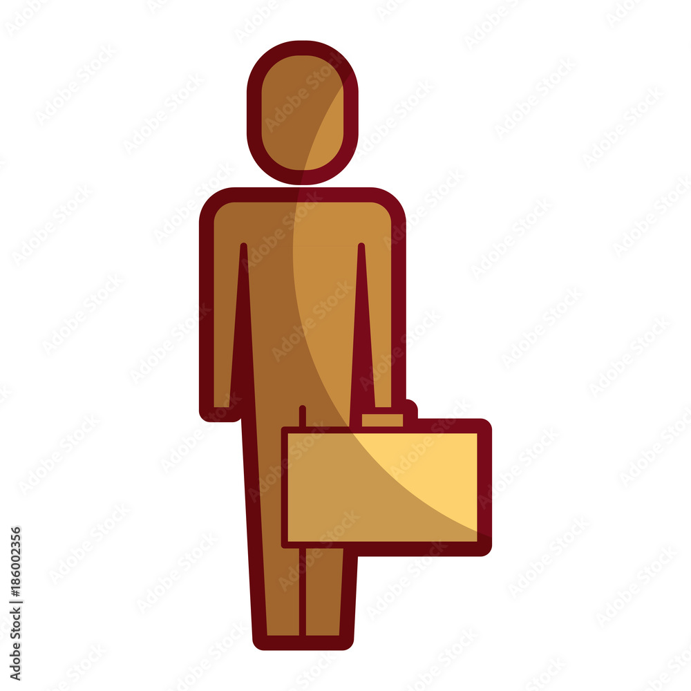 businessman holding briefcase standing character