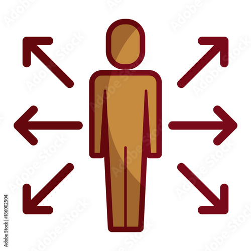 businessman options arrows direction choise