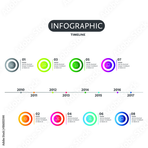 business concept timeline. Infographic template, realistic paper steps infographic, vector banner can be used for workflow layout, diagram,presentation, education or any number option,