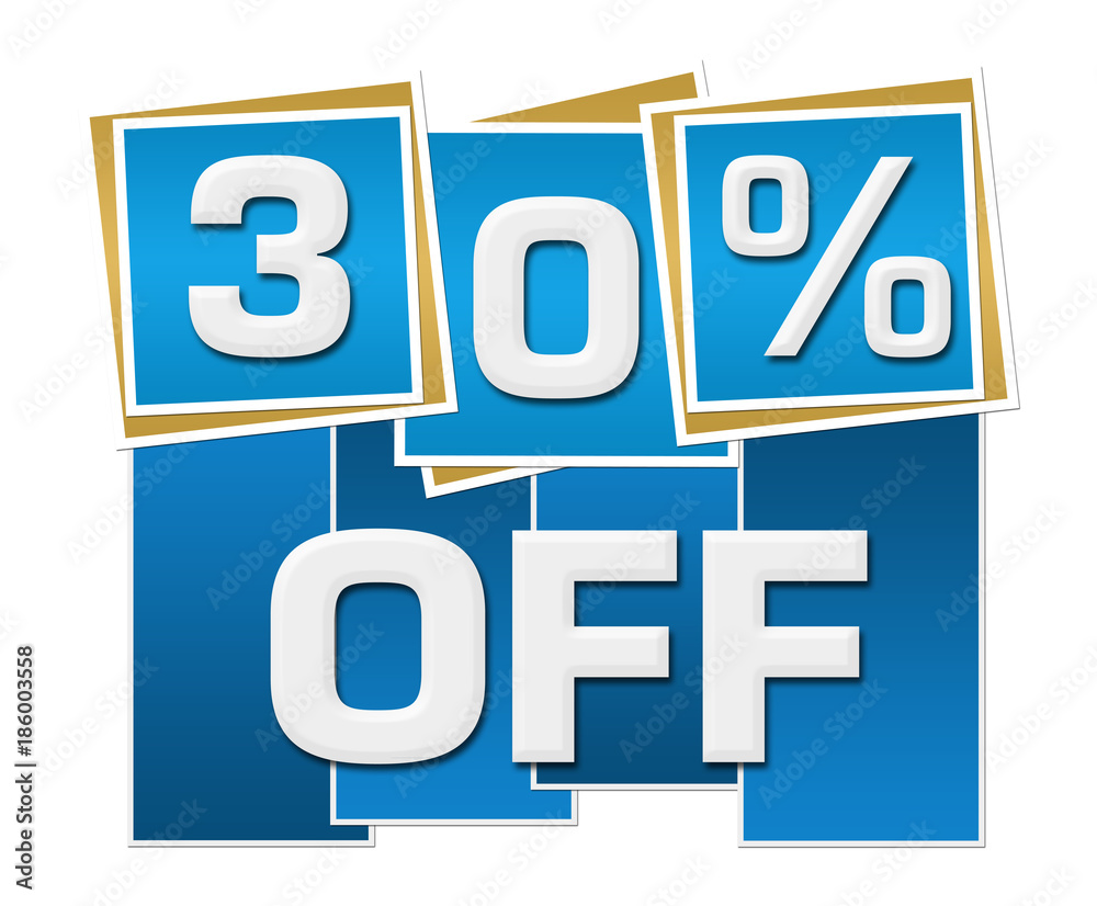 Discount Thirty Percent Off Blue Squares Stripes Discount Thirty Percent Off Blue Squares Stripes