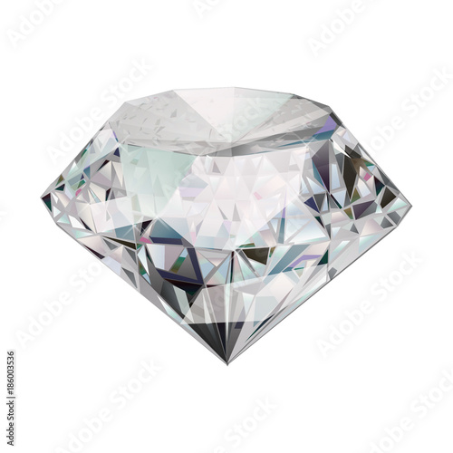 Beautiful diamond. Insulated gem stone on white background