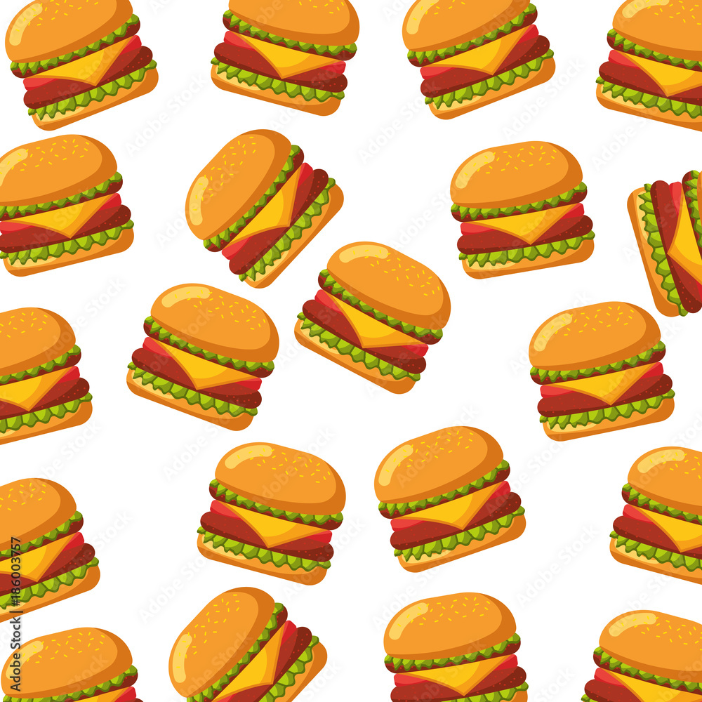 fast food burger delicious seamless pattern vector illustration fast food burger delicious seamless pattern vector illustration