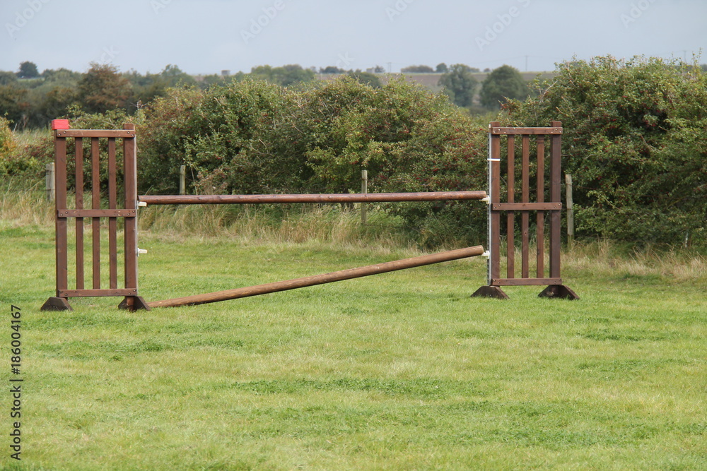 A Plain Wooden Horse Jump for Event Practicing.
