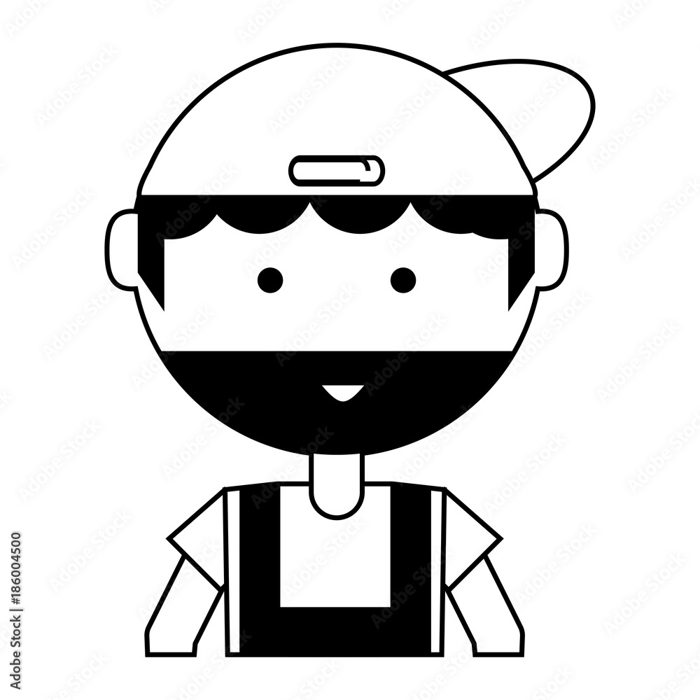 cartoon mechanic man icon