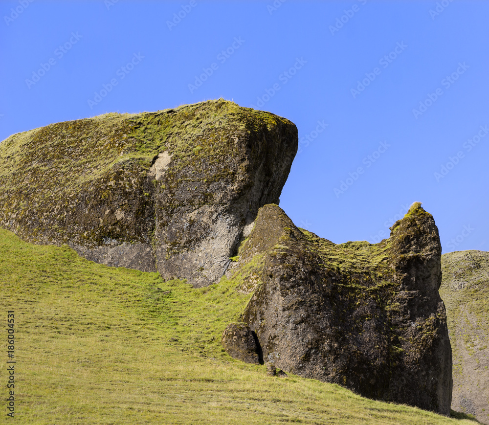 Detail of a hill in the south of Iceland