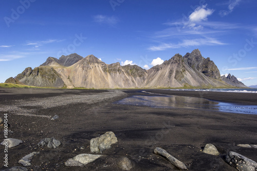 View to the famous Vestrahorn and Stokksnes